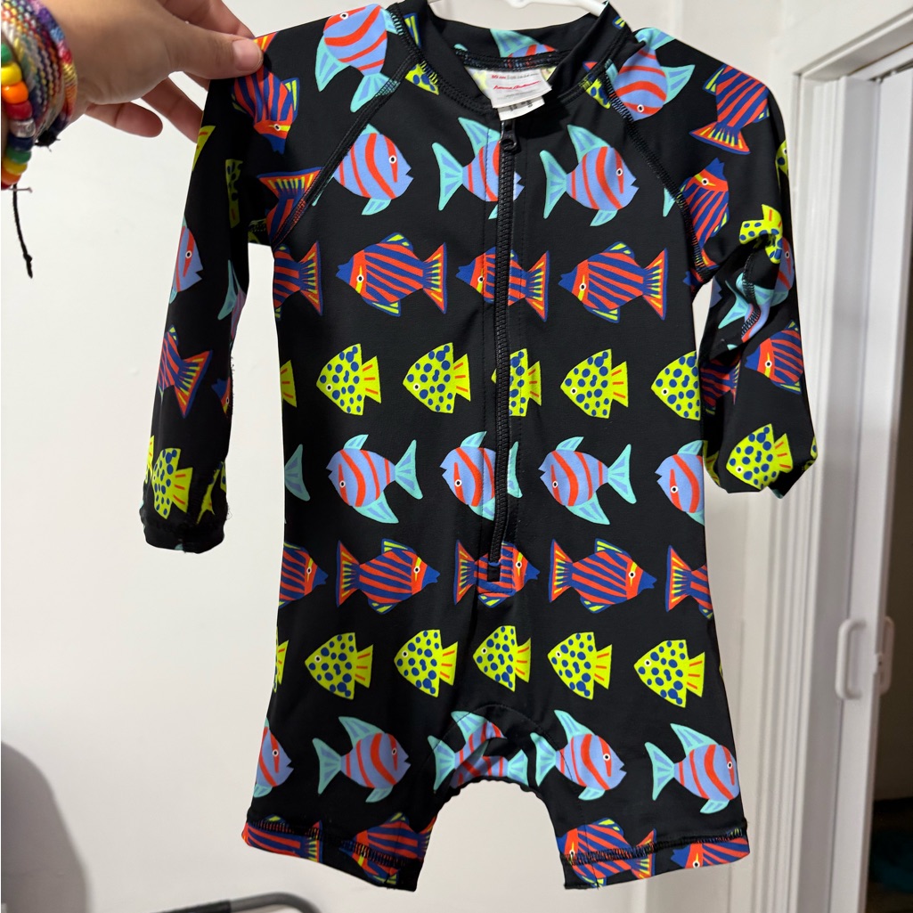 Hanna Fish Print Baby Rashguard Swimwear